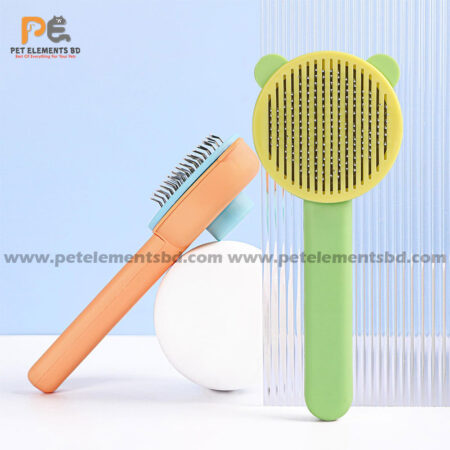 Cat Ear Shape Grooming Brush Self Cleaning Comb For Removing Hair