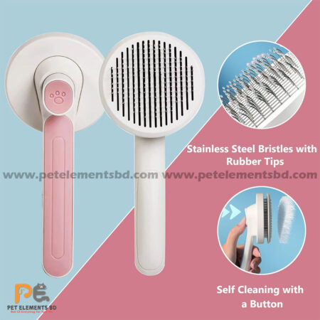 Cat Grooming Brush Self Cleaning Slicker For Removing Hair