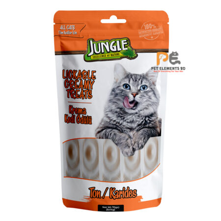 Jungle Lickable Creamy Cat Treats With Tuna & Shrimp 5 x 14g