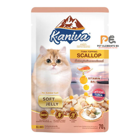 Kaniva Cat Pouch Tuna Topping Scallop In Jelly For Adult & Kitten 70g