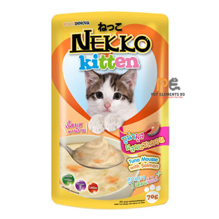 Nekko Kitten Pouch Wet Cat Food Tuna Mousse With Salmon 70g