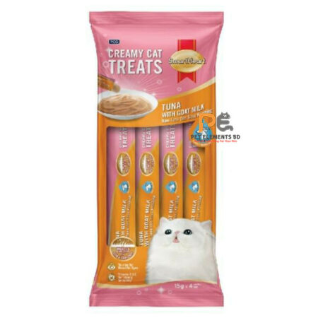 SmartHeart Lickable Creamy Cat Treat Tuna With Goat Milk 4 X 15g
