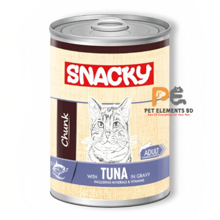 Snacky No Grain Can Adult Wet Cat Food Tuna In Gravy 400g