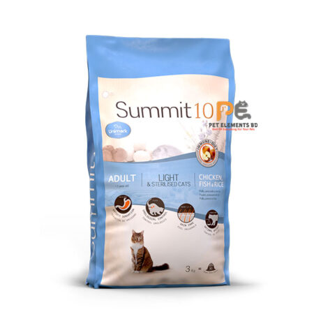 Summit 10 Light & Sterilised Adult Dry Cat Food Chicken, Fish & Rice 3kg