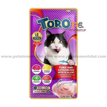 Toro Lickable Cat Treat Tuna & Katsuobushi With Scallop 5 x 15g