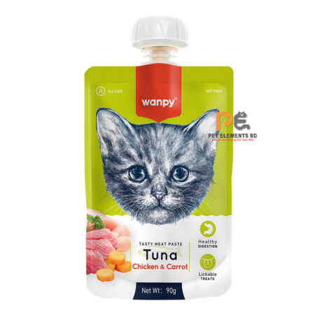 Wanpy Cat Meat Paste With Fresh Tuna, Chicken & Carrot 90gm