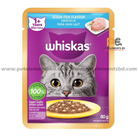Whiskas Pouch Adult Wet Cat Food Ocean Fish 80g